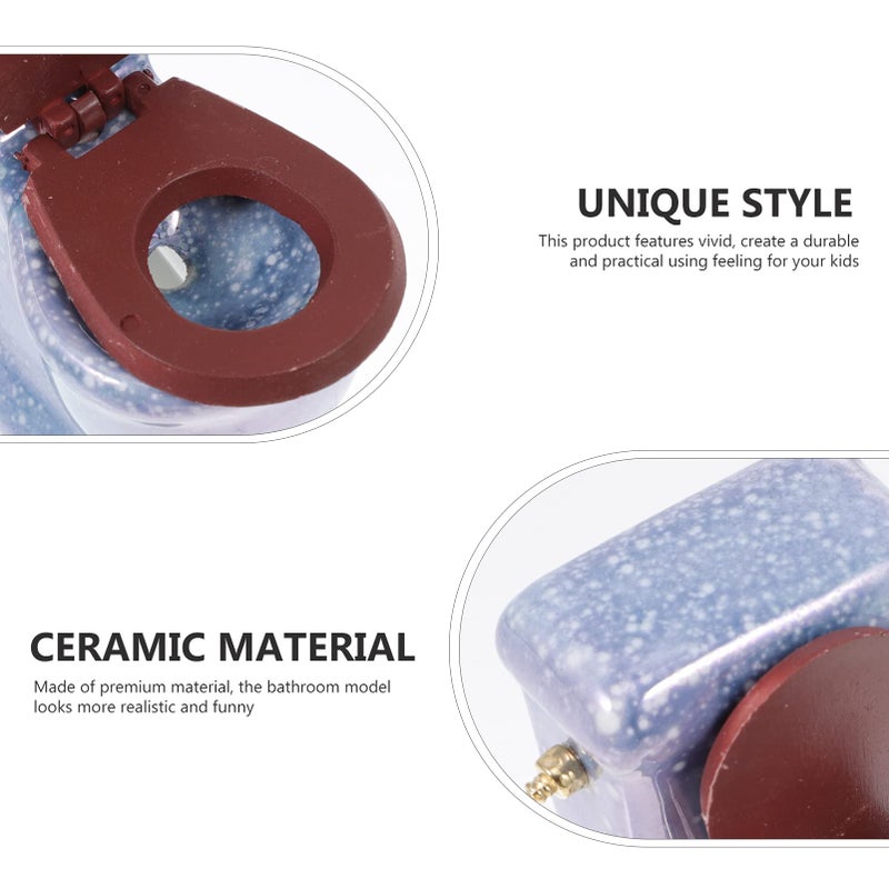 نوبيستي صنابير NUOBESTY لأحواض الحمام، صنبور المغسلة 1: 12 مجموعة حمام بورسلين مصغرة، حوض المرحاض، مرآة حوض الاستحمام، زخارف مصغرة لبيت الدمية، وعاء النبات، أثاث مصغر، ألعاب صغيرة - Image 4